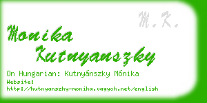 monika kutnyanszky business card